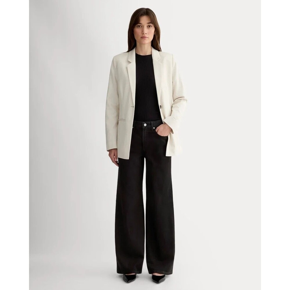 EVERLANE The Mid-Way Jean 29R Black Wide Leg Organic Cotton Denim NEW B56